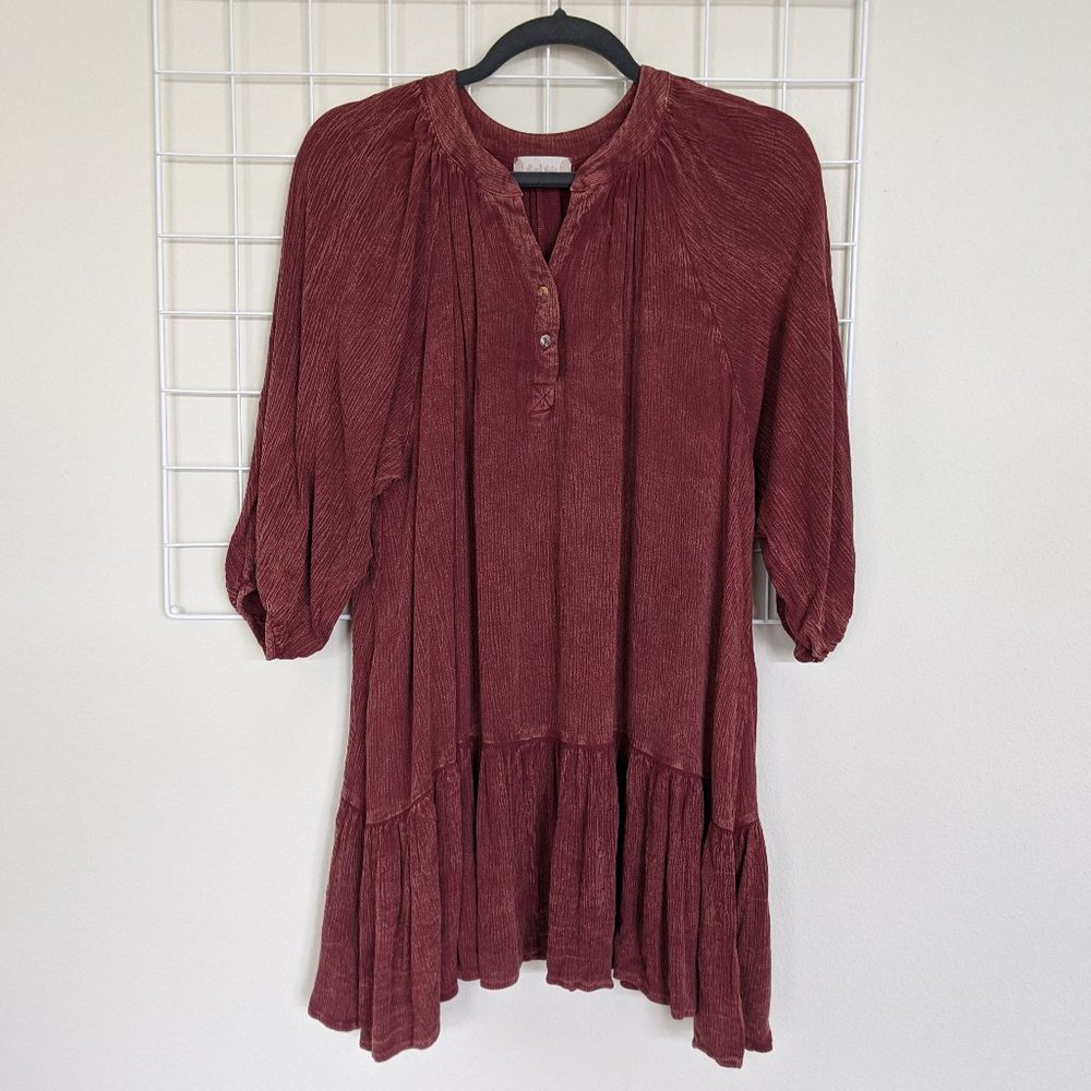 Altar'd State Faded Ruby Swing Tunic Popover